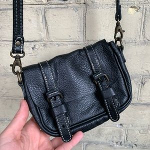 Roots Genuine Leather Black Small Purse